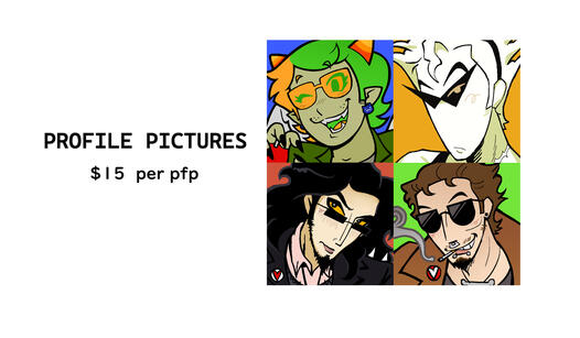 PROFILE PICTURES. $15 per profile picture