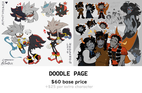 DOODLE PAGE. $60 base price. +$25 per extra character